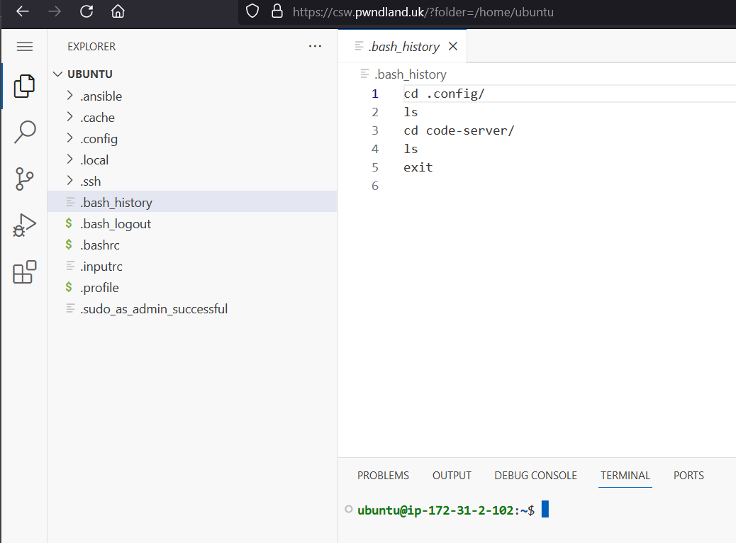 VS Code in browser